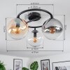 Gastor Plafondlamp, Kogellampje 37 cm Amber, Duidelijk, Rookkleurig, 3-lichts