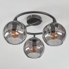 Koyoto Plafondlamp, Kogellampje 37 cm Rookkleurig, 3-lichts