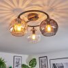 Koyoto Plafondlamp, Kogellampje 37 cm Amber, Duidelijk, Rookkleurig, 3-lichts