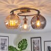 Koyoto Plafondlamp, Kogellampje 37 cm Amber, Duidelijk, Rookkleurig, 3-lichts