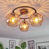 Koyoto Plafondlamp, Kogellampje 37 cm Amber, 3-lichts