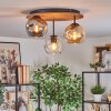 Ripoll Plafondlamp, Kogellampje Natuurlijke kleuren, Zwart, 3-lichts