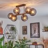 Koyoto Plafondlamp, Kogellampje Rookkleurig, 6-lichts
