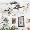 Ripoll Plafondlamp, Kogellampje Amber, Duidelijk, Rookkleurig, 8-lichts