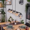 Gastor Hanglamp, Kogellampje, Hanglamp Amber, Duidelijk, Rookkleurig, 5-lichts
