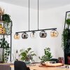 Ripoll Hanglamp, Kogellampje, Hanglamp Amber, Duidelijk, Rookkleurig, 5-lichts