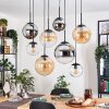 Gastor Hanglamp, Kogellampje, Hanglamp Amber, Chroom, Duidelijk, Rookkleurig, 8-lichts