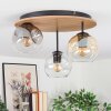 Ripoll Plafondlamp, Kogellampje Natuurlijke kleuren, Zwart, 3-lichts