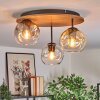 Ripoll Plafondlamp, Kogellampje Natuurlijke kleuren, Zwart, 3-lichts