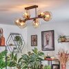 Koyoto Plafondlamp, Kogellampje Amber, Duidelijk, 6-lichts