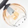 Koyoto Plafondlamp, Kogellampje Amber, Duidelijk, 6-lichts
