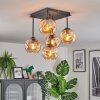 Ripoll Plafondlamp, Kogellampje Amber, 5-lichts