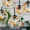 Ripoll Plafondlamp, Kogellampje Amber, Duidelijk, 5-lichts
