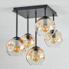 Ripoll Plafondlamp, Kogellampje Amber, Duidelijk, 5-lichts