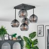 Koyoto Plafondlamp, Kogellampje 37 cm Rookkleurig, 5-lichts