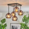Koyoto Plafondlamp, Kogellampje 37 cm Rookkleurig, 5-lichts