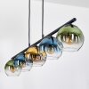 Koyoto Hanglamp, Kogellampje, Hanglamp Blauw, Goud, Groen, Duidelijk, 5-lichts