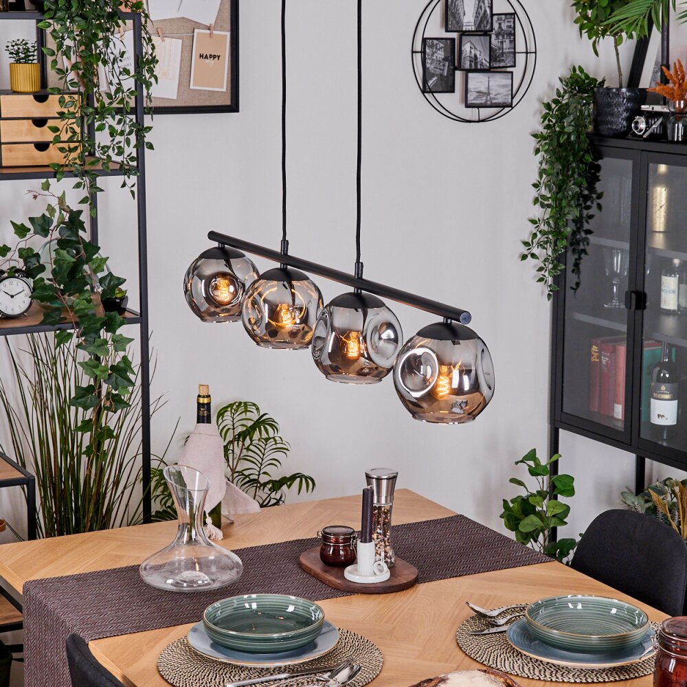 Ripoll Hanglamp, Kogellampje, Hanglamp Rookkleurig, 4-lichts main product photo