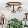 Ripoll Plafondlamp, Kogellampje Bruin, houtlook, Zwart, 3-lichts Ripoll Plafondlamp, Kogellampje Bruin, houtlook, Zwart, 3-lichts