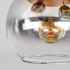 Koyoto Plafondlamp, Kogellampje 40 cm Bruin, houtlook, Zwart, 3-lichts
