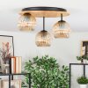 Ripoll Plafondlamp, Kogellampje Natuurlijke kleuren, Zwart, 3-lichts
