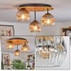 Ripoll Plafondlamp, Kogellampje Natuurlijke kleuren, Zwart, 3-lichts