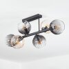 Koyoto Plafondlamp, Kogellampje Amber, Duidelijk, Rookkleurig, 6-lichts