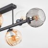 Koyoto Plafondlamp, Kogellampje Amber, Duidelijk, Rookkleurig, 6-lichts