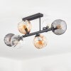 Koyoto Plafondlamp, Kogellampje Amber, Duidelijk, Rookkleurig, 6-lichts