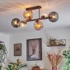 Koyoto Plafondlamp, Kogellampje Amber, Duidelijk, Rookkleurig, 6-lichts