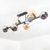 Koyoto Plafondlamp, Kogellampje Amber, Duidelijk, Rookkleurig, 10-lichts