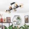 Koyoto Plafondlamp, Kogellampje Amber, Duidelijk, Rookkleurig, 10-lichts