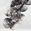 Koyoto Plafondlamp, Kogellampje Duidelijk, Rookkleurig, 10-lichts