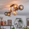 Koyoto Plafondlamp, Kogellampje Amber, Duidelijk, Rookkleurig, 10-lichts