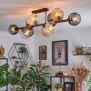 Koyoto Plafondlamp, Kogellampje Amber, Duidelijk, Rookkleurig, 10-lichts