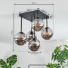 Gastor Plafondlamp, Kogellampje Rookkleurig, 5-lichts