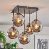 Gastor Plafondlamp, Kogellampje Rookkleurig, 5-lichts