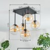 Gastor Plafondlamp, Kogellampje Amber, Duidelijk, 5-lichts