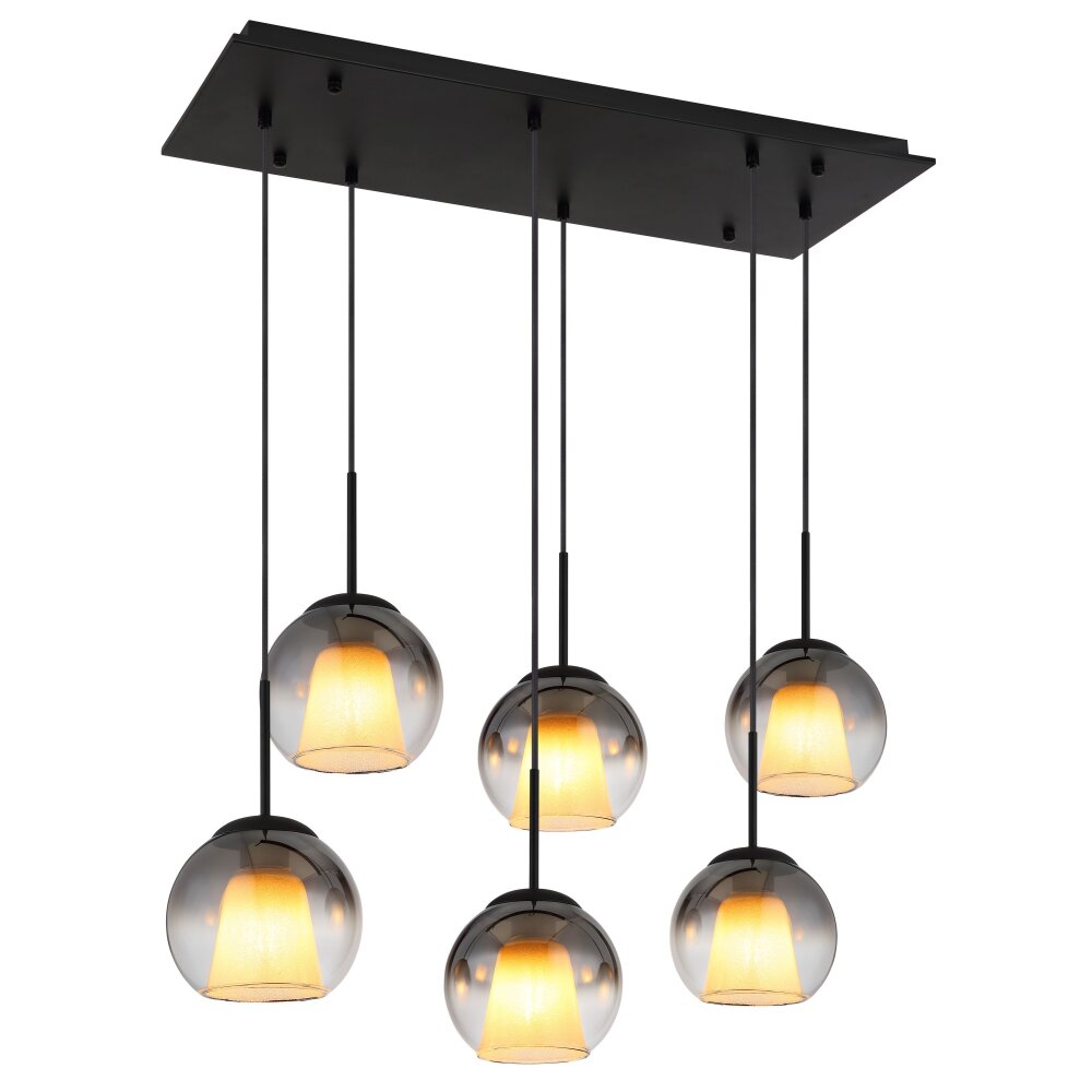 Globo Barry Hanglamp Zwart, 6-lichts main product photo