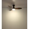 Globo Gale Plafondventilator met verlichting LED houtlook, Natuurlijke kleuren, Zwart, 1-licht, Afstandsbediening
