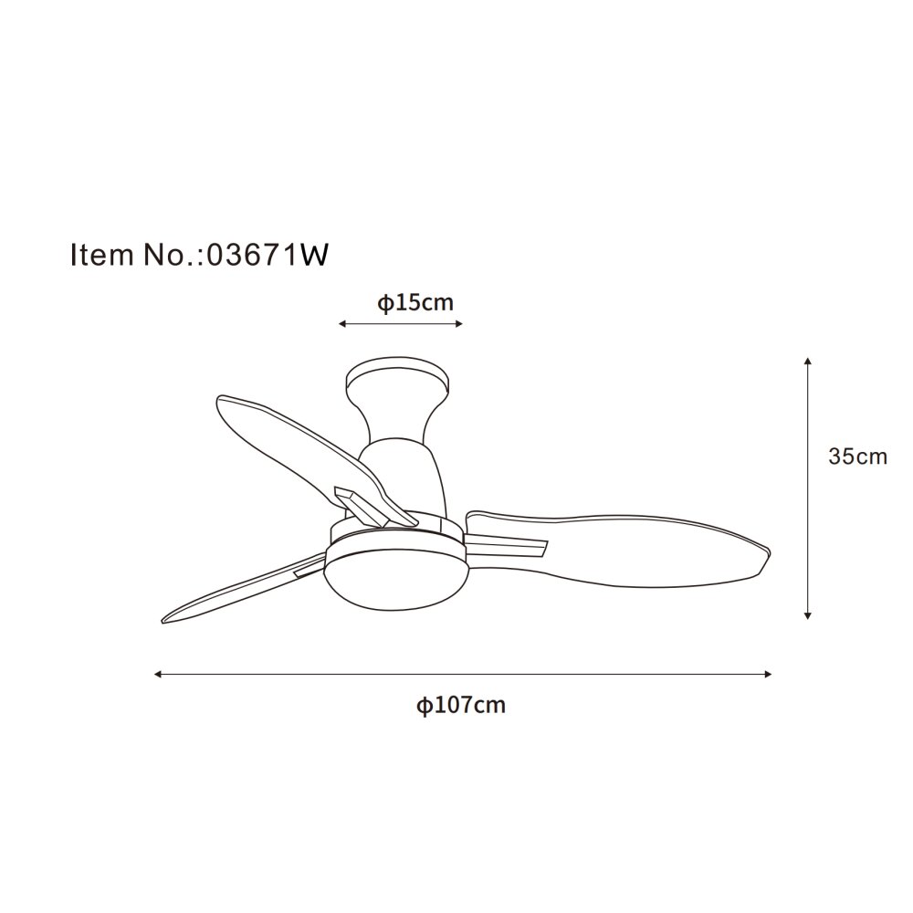 Globo Gale Plafondventilator met verlichting LED houtlook, Natuurlijke kleuren, Wit, 1-licht, Afstandsbediening