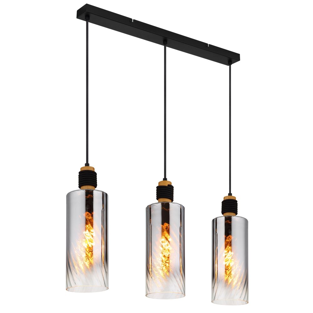 Globo Osborne Hanglamp Bruin, Zwart, 3-lichts main product photo
