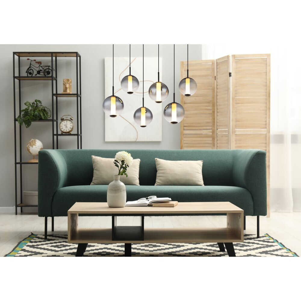 Globo Lacy Hanglamp LED Zwart, 1-licht