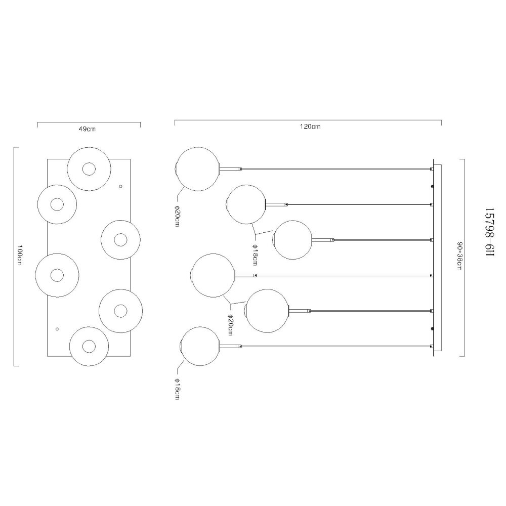Globo Lacy Hanglamp LED Zwart, 1-licht