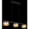 Globo Higgins Hanglamp Goud, Zwart, 3-lichts