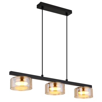 Globo Higgins Hanglamp Goud, Zwart, 3-lichts