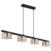 Globo Higgins Hanglamp Goud, Zwart, 4-lichts