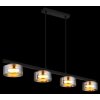 Globo Higgins Hanglamp Goud, Zwart, 4-lichts