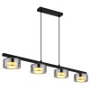 Globo Higgins Hanglamp Zwart, 4-lichts