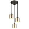 Globo Felicia Hanglamp Zwart, 3-lichts
